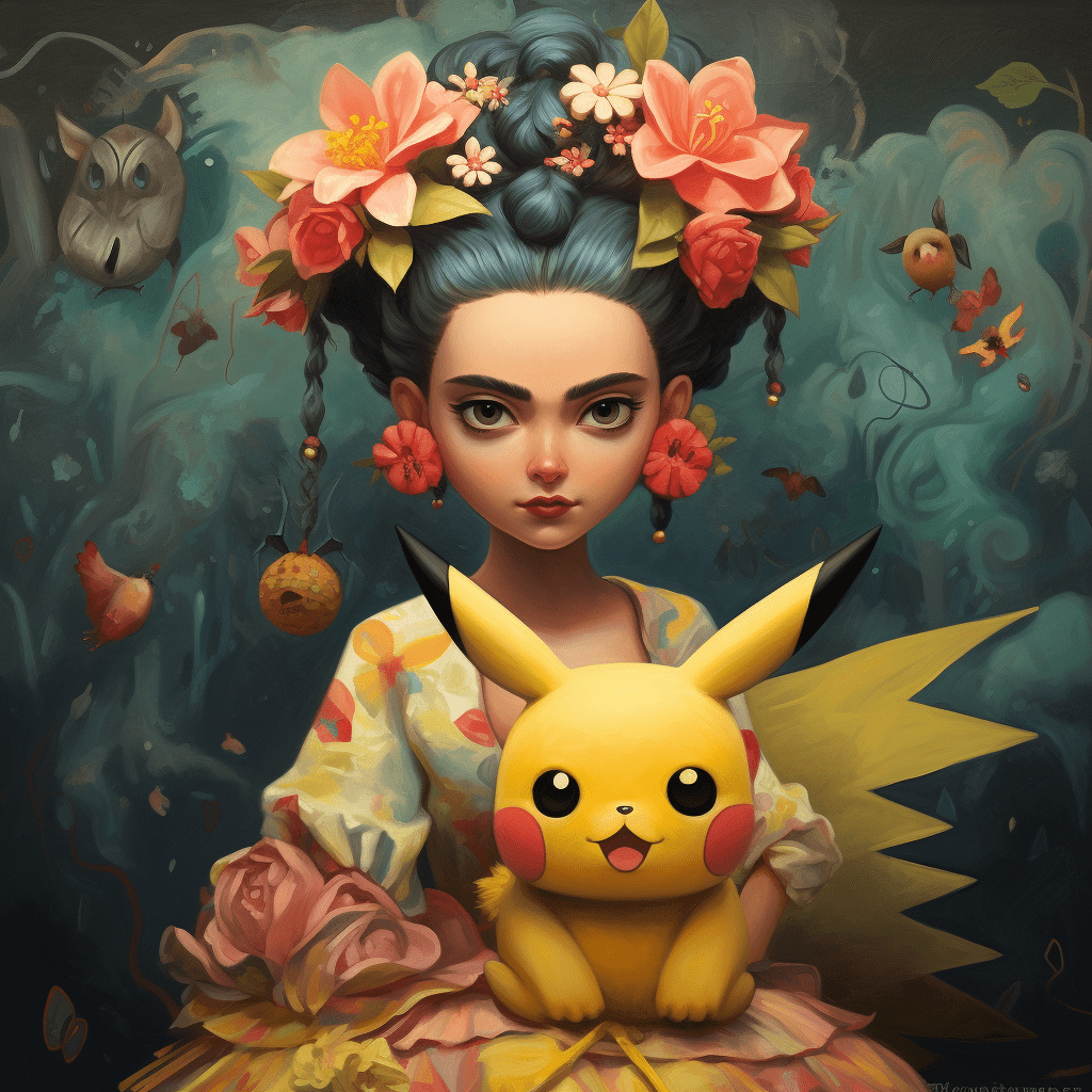 frida kalho con pikachu