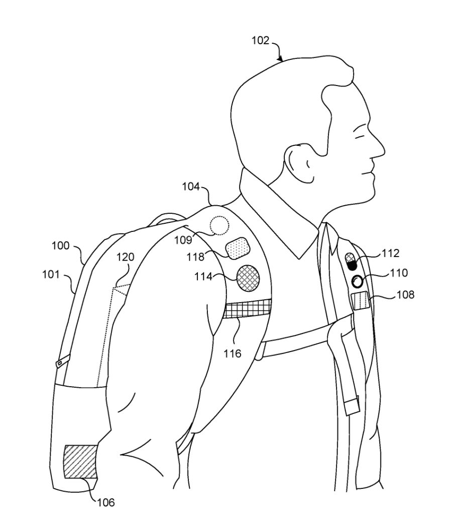 Microsoft patenta una innovadora mochila con inteligencia artificial 2 imagen patente mochila microsoft 2