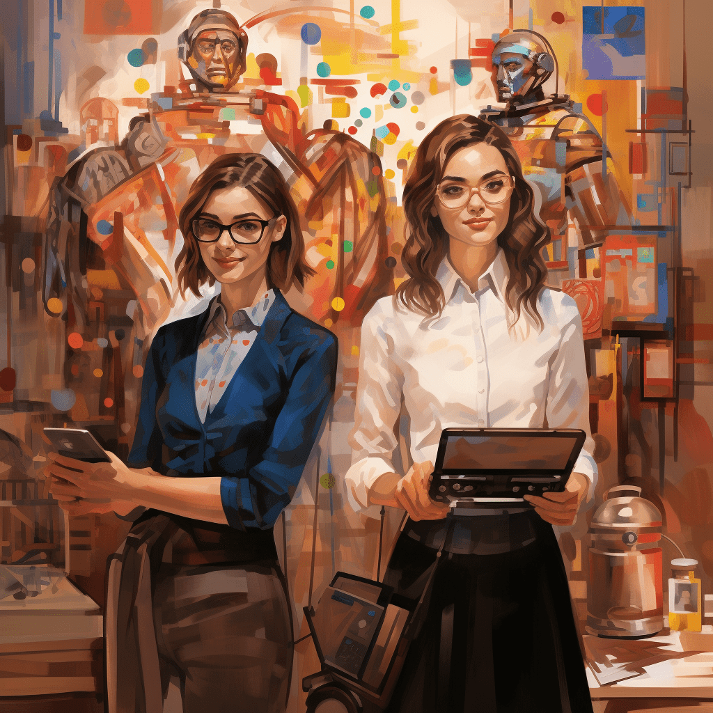 dos mujeres trabajando