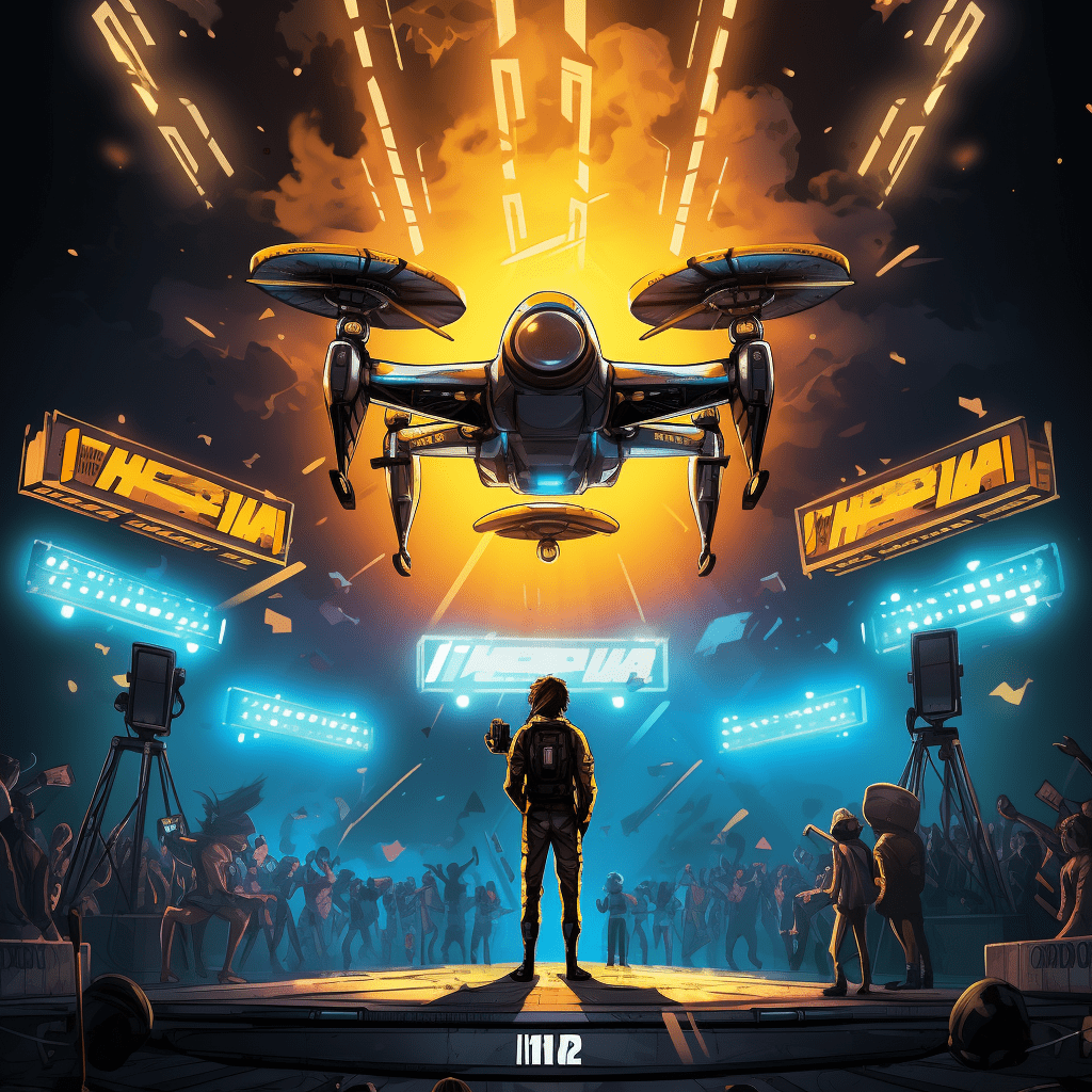 un drone en un torneo