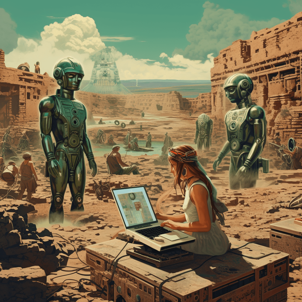 Inteligencia artificial en arqueología: cómo la IA revela secretos antiguos en el Valle del Indo 1 una mujer arqueologa utilizando la ia