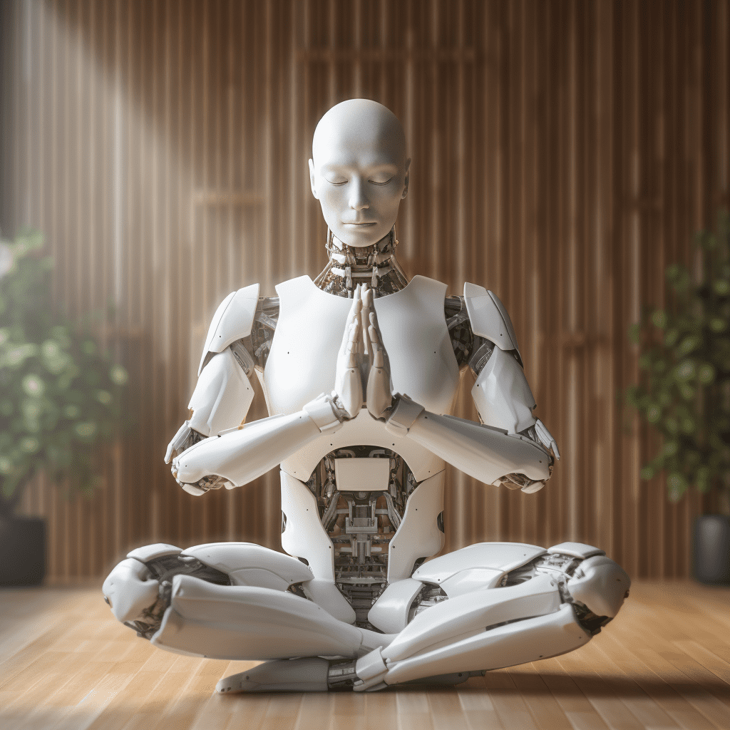 robot haciendo yoga