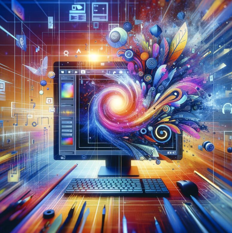 Representación visual de la herramienta GLIF, mostrando la interfaz de usuario donde se combinan texto, imágenes y vídeo generados por IA