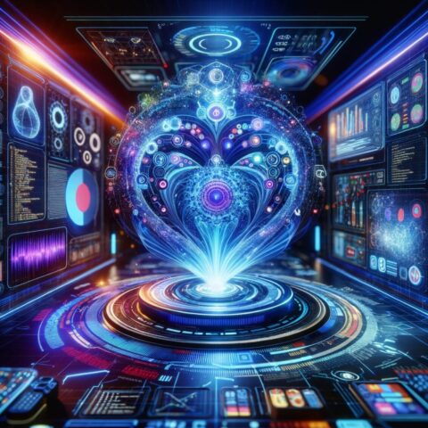 interfaz de tecnología IA futurista