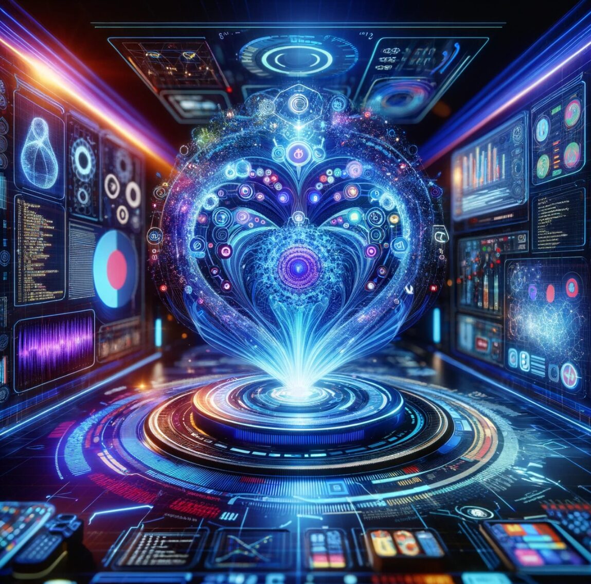 interfaz de tecnología IA futurista