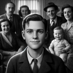 imagen que ilustra cómo Deep Nostalgia™ de MyHeritage puede animar un rostro en una foto familiar antigua, dándole vida y movimiento