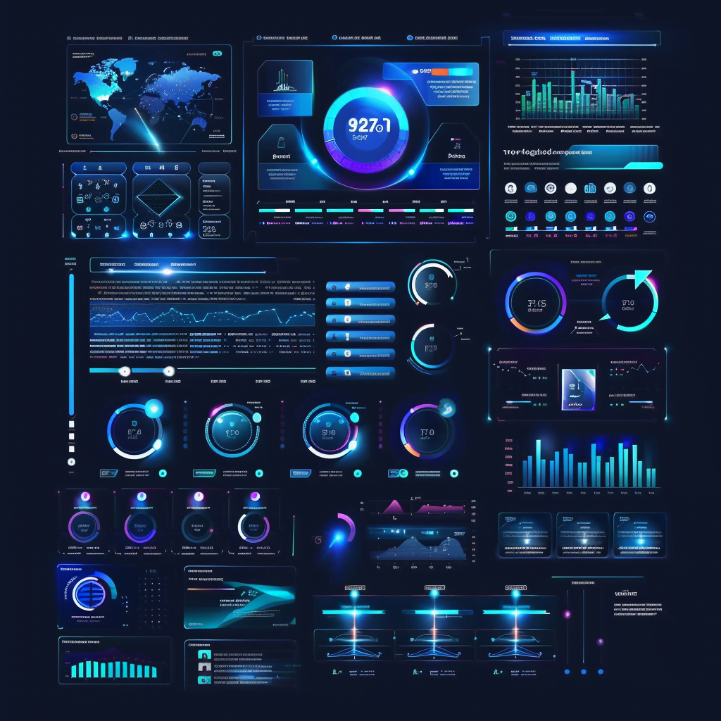 Una interfaz moderna y profesional con tonos azul cian, destacando las características de automatización impulsadas por IA y la integración humana en los flujos de trabajo. La interfaz incluye elementos visuales como gráficos de rendimiento, iconos de aplicaciones integradas, y elementos de flujo de trabajo