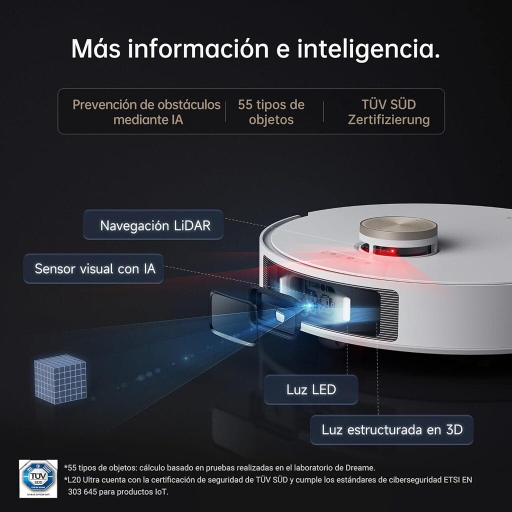 Los mejores robots de limpieza con inteligencia artificial en 2025 16 Intelliverso Dreame L20 Ultra ia
