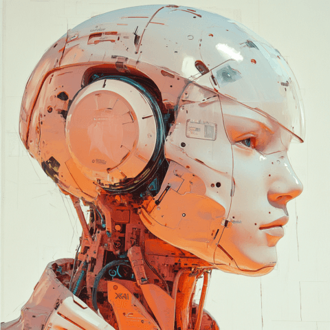 Androide futurista con diseño avanzado y detalles cibernéticos, representando la inteligencia artificial de Grok 3 en un estilo tecnológico y vanguardista