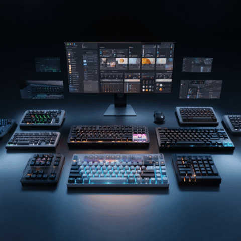 Selección de teclados profesionales con iluminación personalizada y diseño avanzado para programadores, arquitectos, diseñadores y creadores de contenido