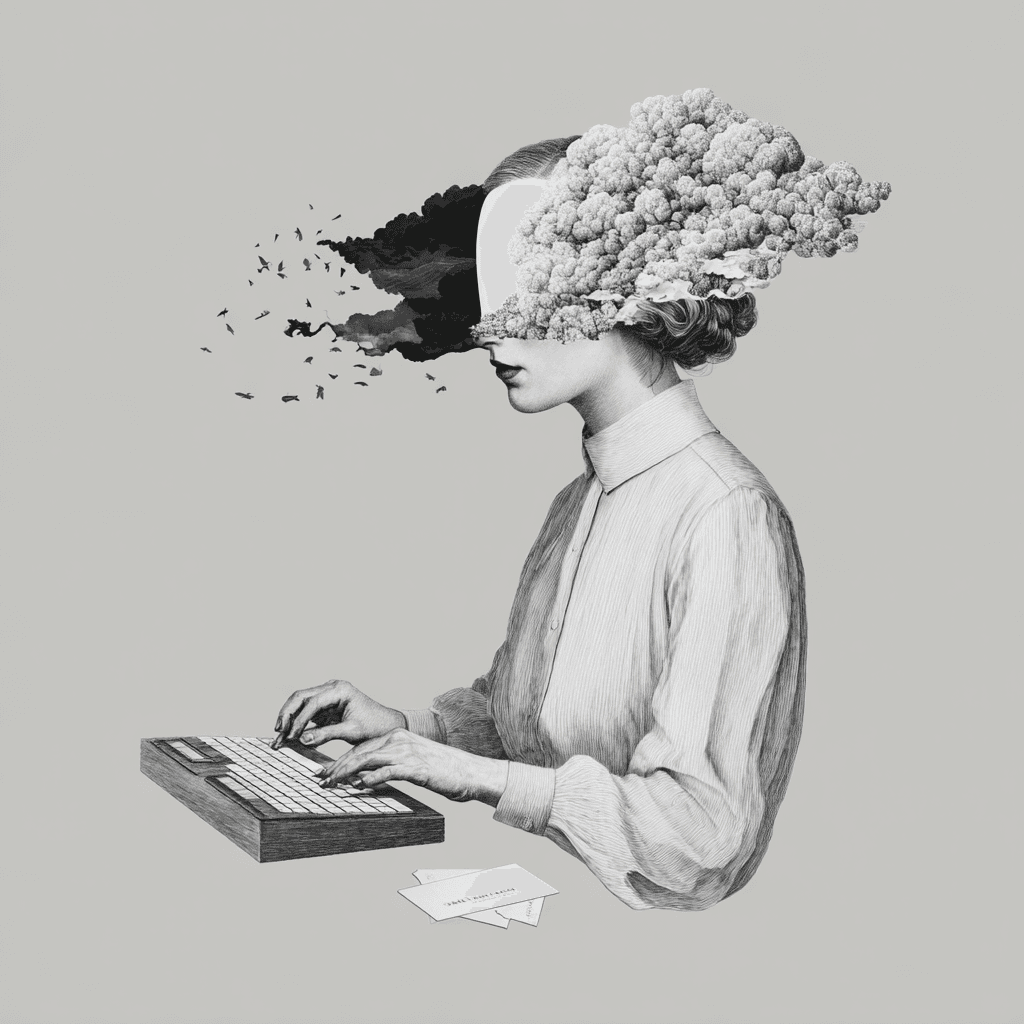 una mujer tecleando un teclado de ordenador