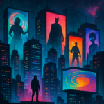 compra de Warner Bros por Netflix: collage urbano y cinematográfico