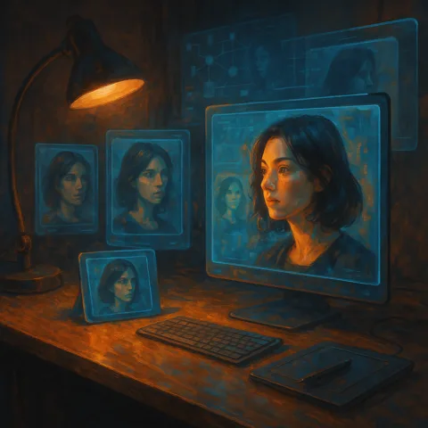 Diseño editorial mostrando GPT Images 1.5 generando iteraciones visuales