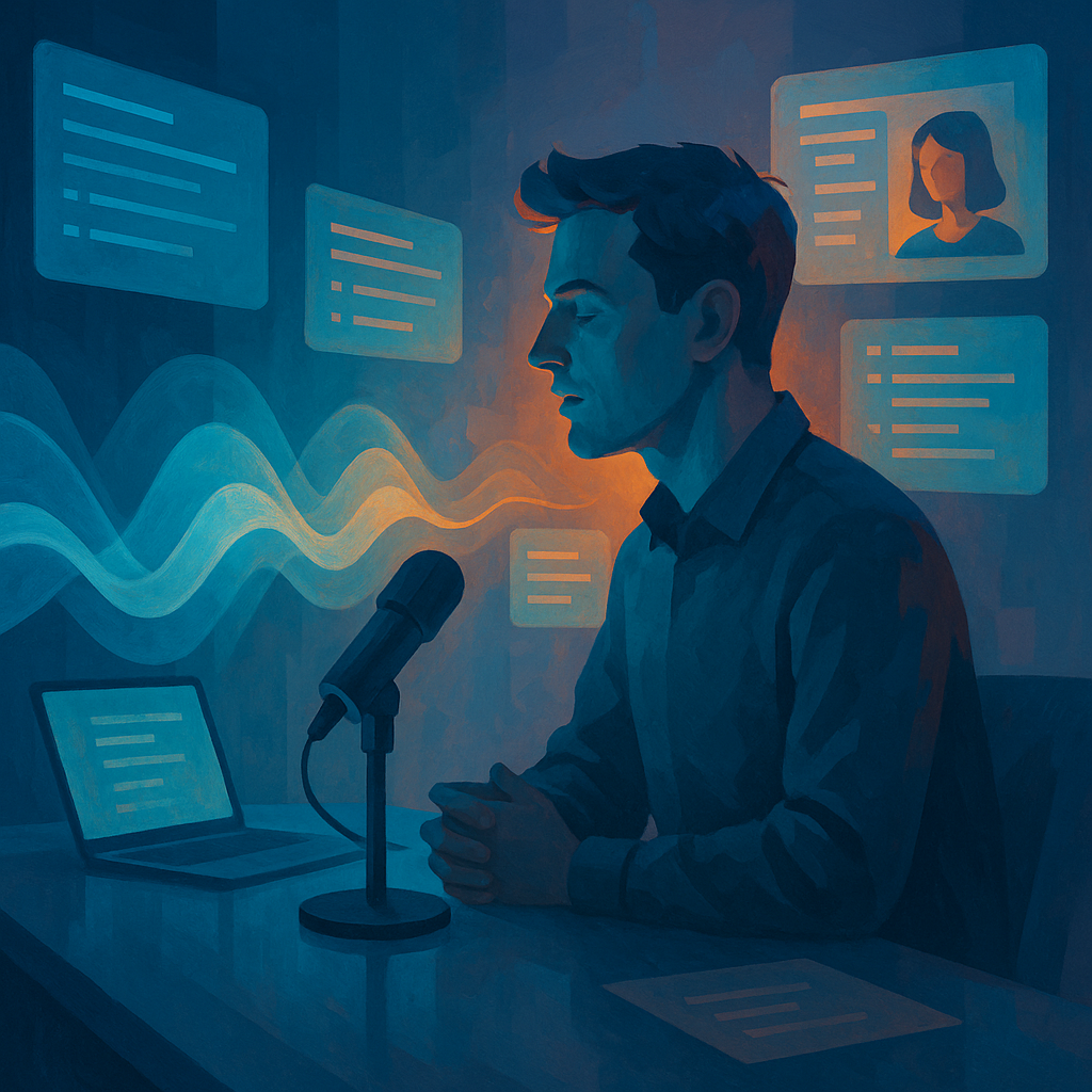 Interfaz visual de Notta convirtiendo voz en texto y resúmenes